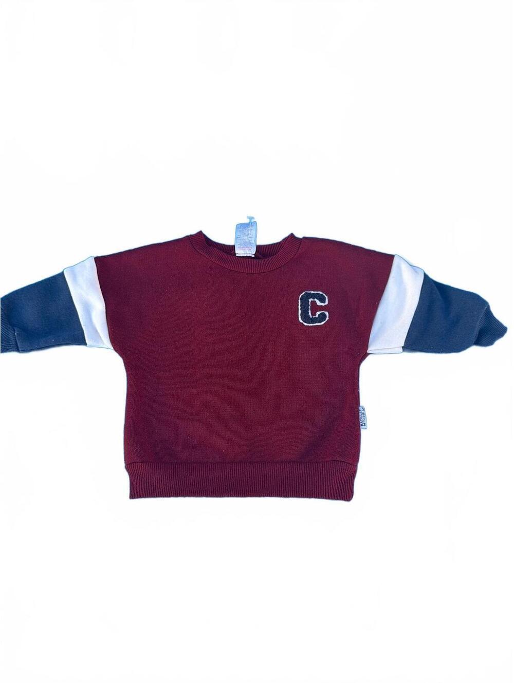 Badgley Mishka kids' Colorblock Crewneck Sweatshirt with 'C' Patch